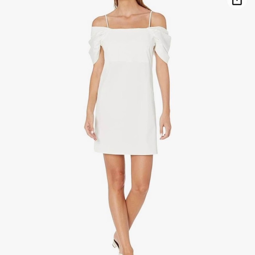Theory draped white dress small with tags never worn